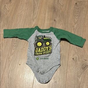 John Deere Green and Gray Tractor Bodysuit